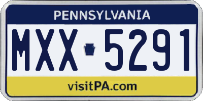 PA license plate MXX5291