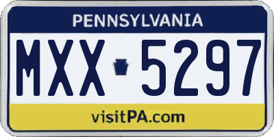 PA license plate MXX5297