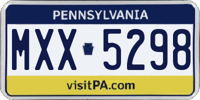 PA license plate MXX5298