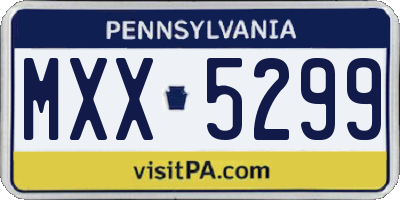 PA license plate MXX5299