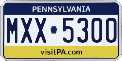 PA license plate MXX5300