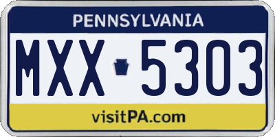 PA license plate MXX5303