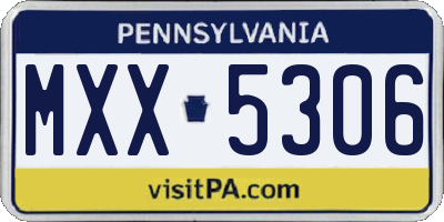 PA license plate MXX5306