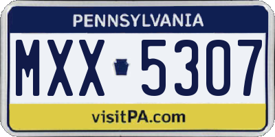 PA license plate MXX5307