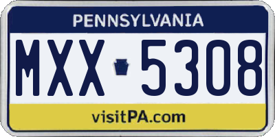 PA license plate MXX5308