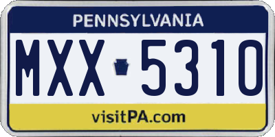 PA license plate MXX5310