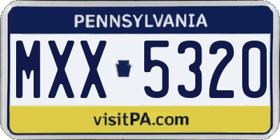 PA license plate MXX5320