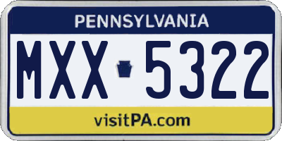 PA license plate MXX5322