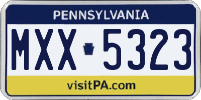 PA license plate MXX5323