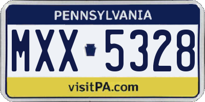 PA license plate MXX5328