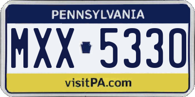 PA license plate MXX5330