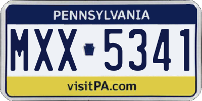 PA license plate MXX5341