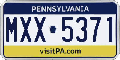 PA license plate MXX5371