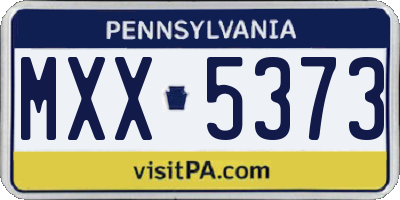 PA license plate MXX5373
