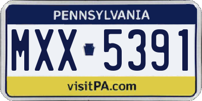 PA license plate MXX5391