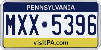 PA license plate MXX5396