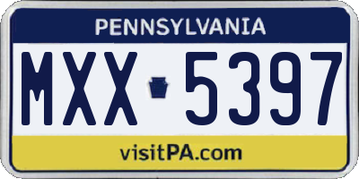 PA license plate MXX5397