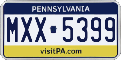 PA license plate MXX5399