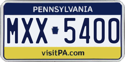 PA license plate MXX5400