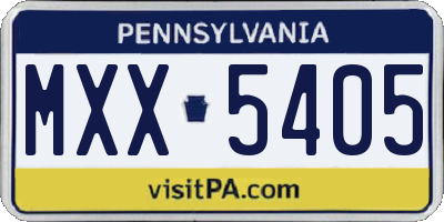 PA license plate MXX5405