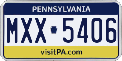 PA license plate MXX5406