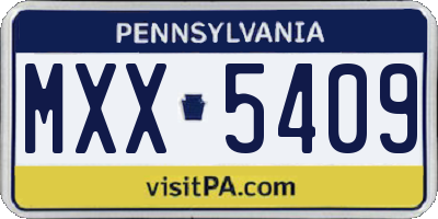 PA license plate MXX5409