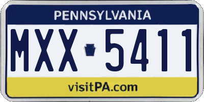 PA license plate MXX5411