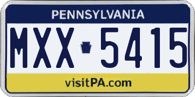 PA license plate MXX5415