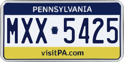 PA license plate MXX5425