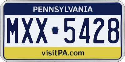 PA license plate MXX5428