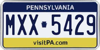 PA license plate MXX5429
