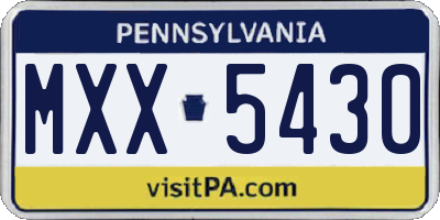 PA license plate MXX5430