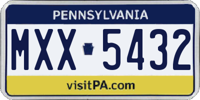 PA license plate MXX5432