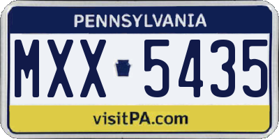 PA license plate MXX5435