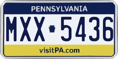 PA license plate MXX5436