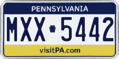 PA license plate MXX5442