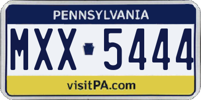 PA license plate MXX5444