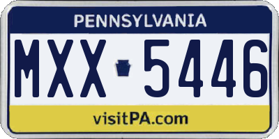 PA license plate MXX5446