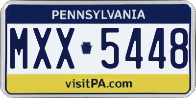 PA license plate MXX5448