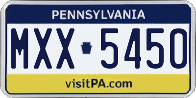PA license plate MXX5450