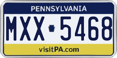 PA license plate MXX5468