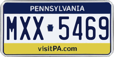 PA license plate MXX5469
