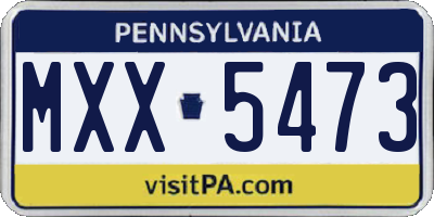 PA license plate MXX5473