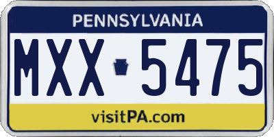 PA license plate MXX5475