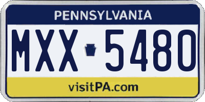 PA license plate MXX5480