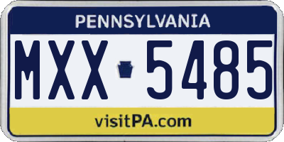 PA license plate MXX5485