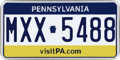 PA license plate MXX5488