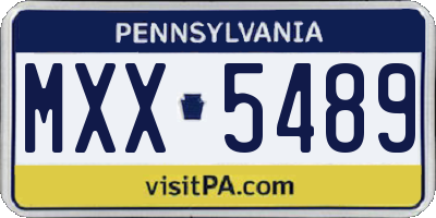 PA license plate MXX5489