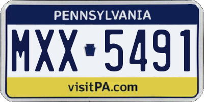 PA license plate MXX5491