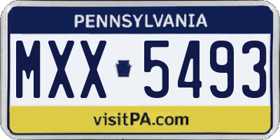 PA license plate MXX5493